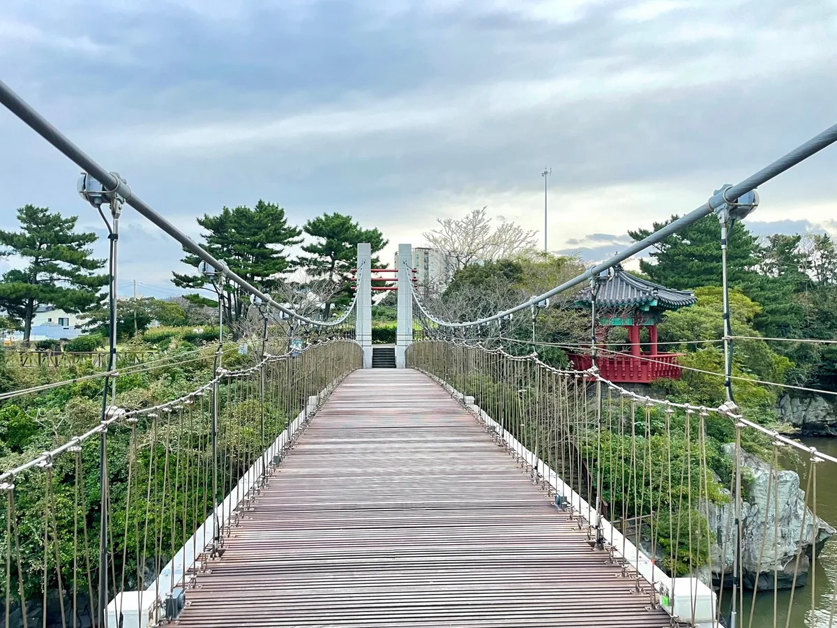 Yongyeon Suspension Bridge in Jeju, South Korea