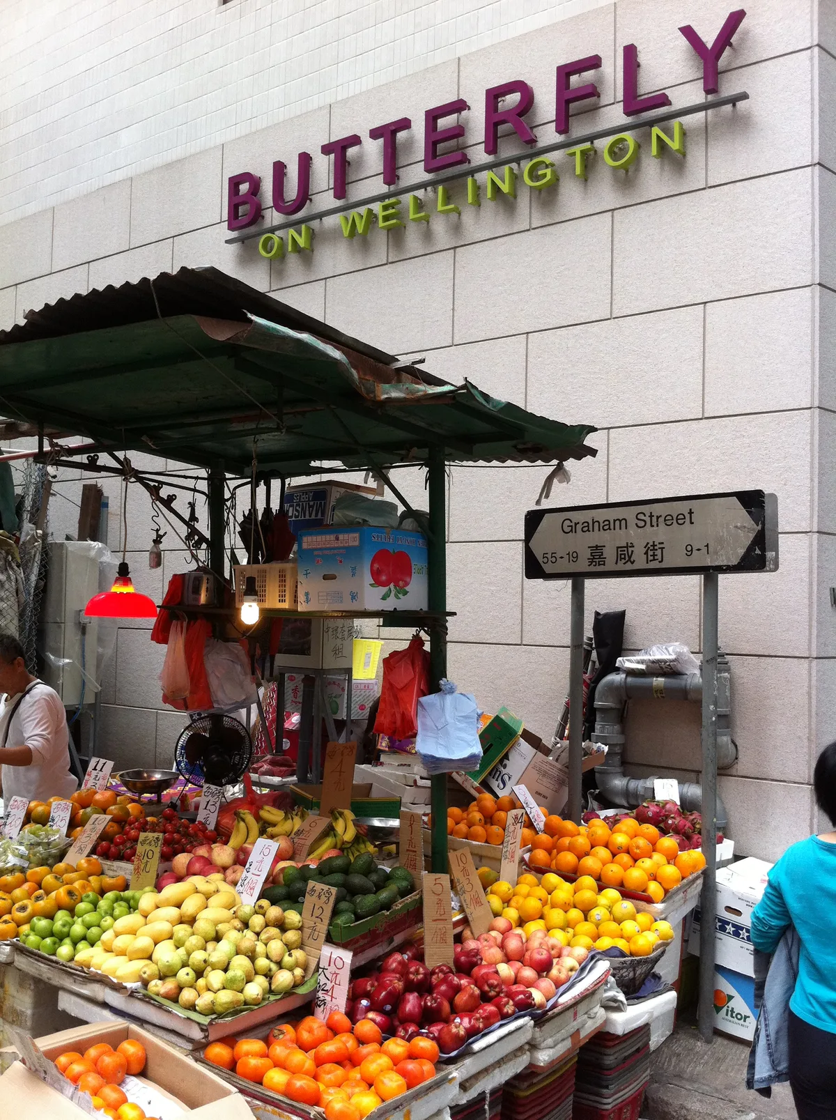 Graham Street Market in Central, Hong Kong
