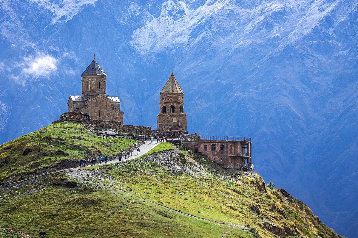 Gergeti Trinity Church in Stepantsminda, Georgia