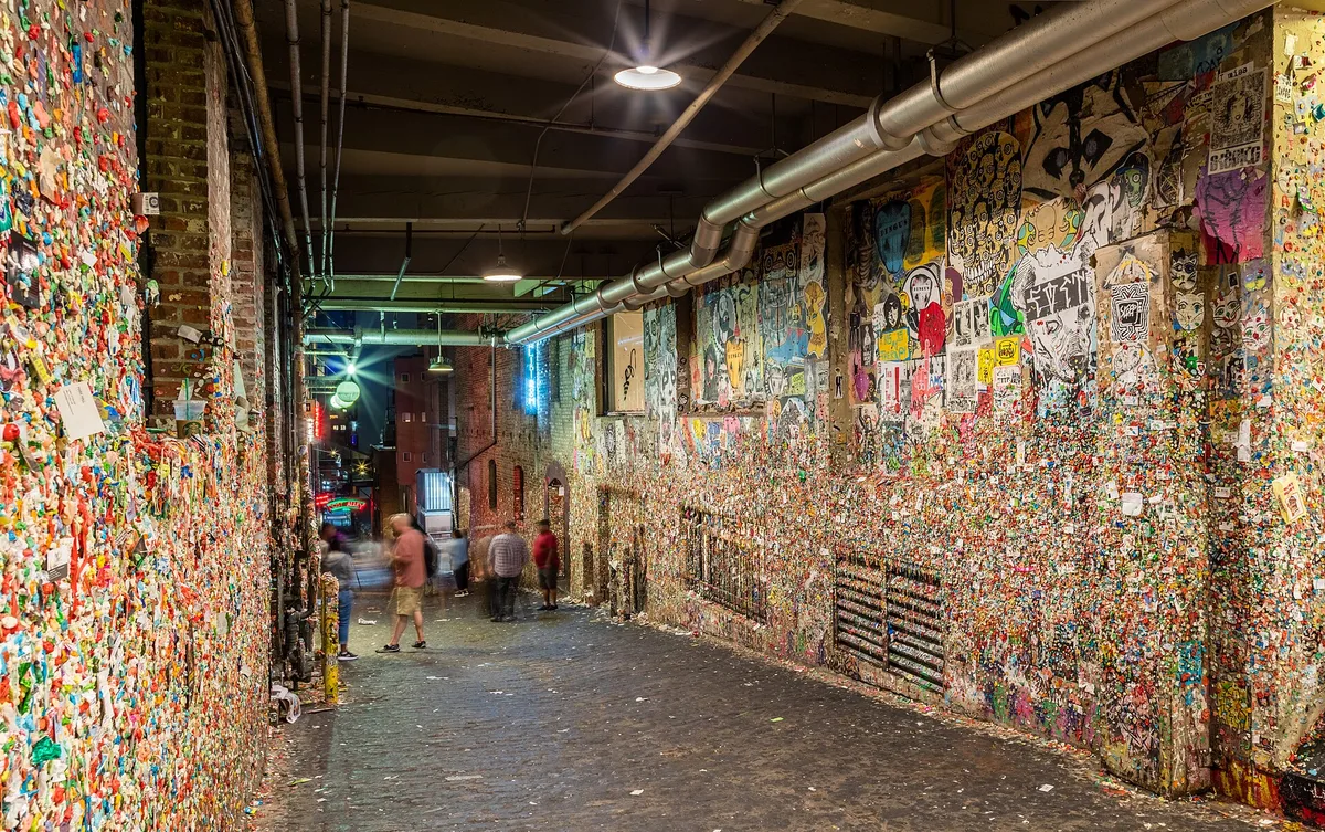 The Gum Wall in Seattle, United States