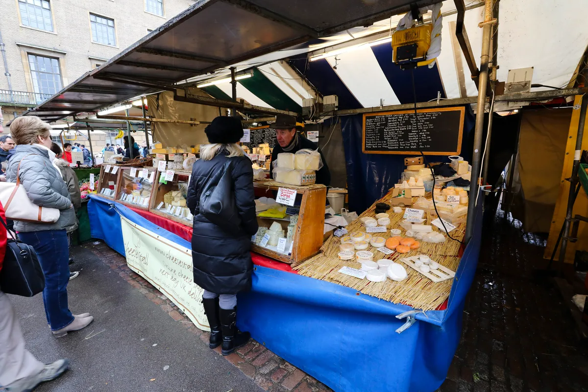 Cambridge Market Square in Cambridge, United Kingdom